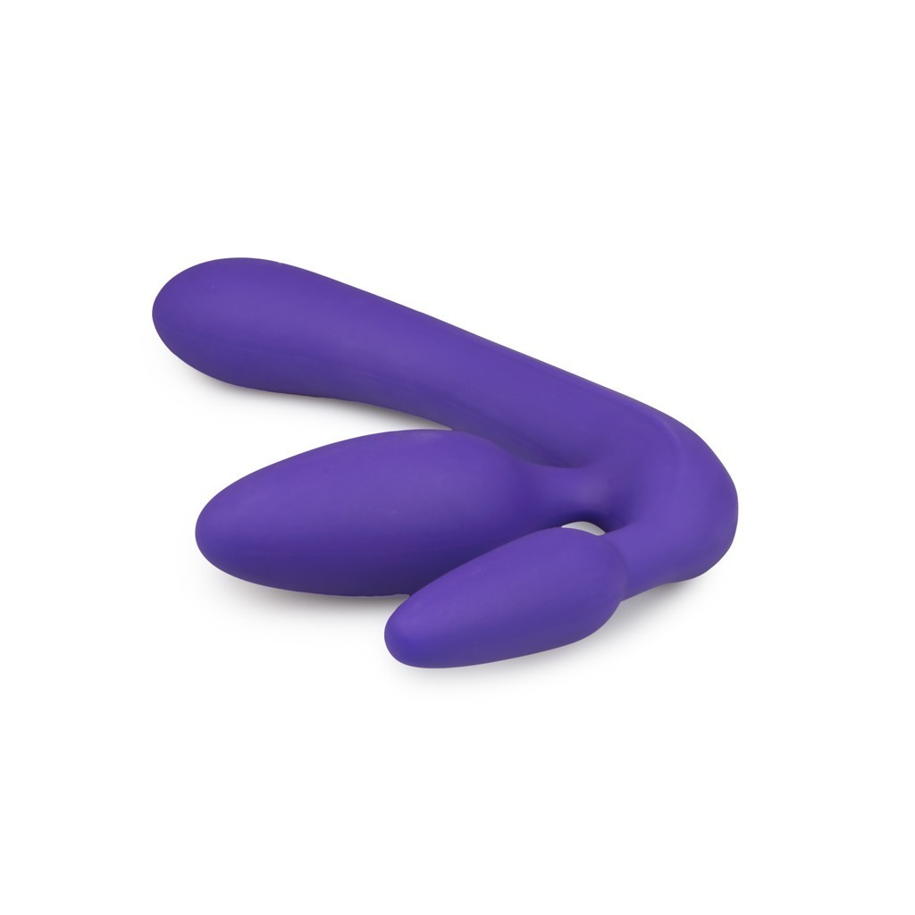 Fallo anale vaginale indossabile senza imbragatura triple purply