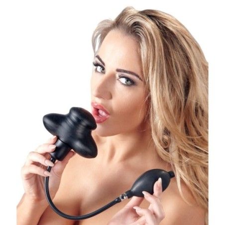 Ball Gag gonfiabile nero silicone Bad Kitty