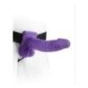 Fallo cavo indossabile con testicoli viola Fallo cavo indossabile con testicoli viola
