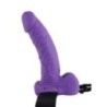 Fallo cavo indossabile con testicoli viola Fallo cavo indossabile con testicoli viola
