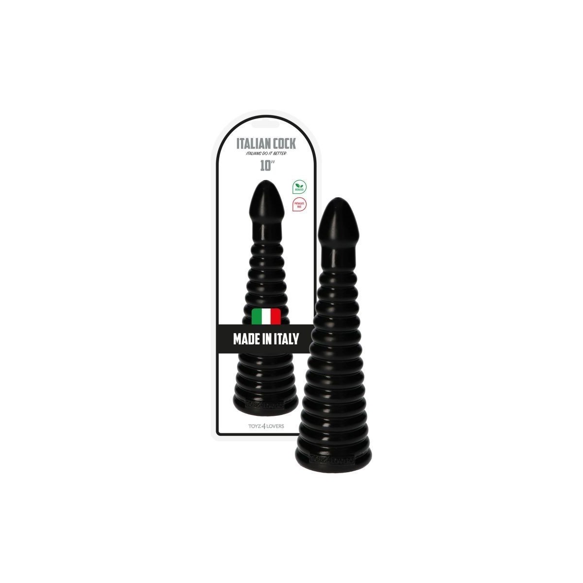 Plug anale dildo Italian Cock 10'' Nero