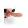 Fallo cavo indossabile testicoli pelle chiara Fallo cavo indossabile testicoli pelle chiara