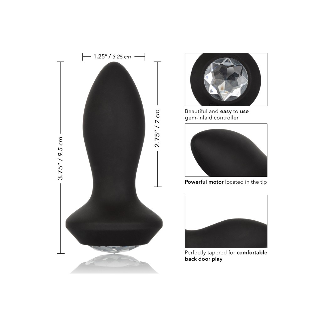 Plug anale vibrante Vibrating Petite Crystal Probe black