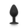 Plug anale medium in silicone nero con pietra Plug anale medium in silicone nero con pietra