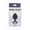 Plug anale medium in silicone nero con pietra Plug anale medium in silicone nero con pietra