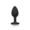 Plug anale small in silicone nero con pietra Plug anale small in silicone nero con pietra