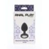 Plug anale small in silicone nero con pietra Plug anale small in silicone nero con pietra