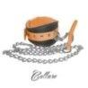 Collare e guinzaglio vera pelle nero arancio Collare e guinzaglio vera pelle nero arancio