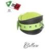 Collare BDSM vera pelle nero verde Collare BDSM vera pelle nero verde