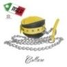 Collare e guinzaglio vera pelle nero giallo Collare e guinzaglio vera pelle nero giallo
