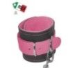 Cavigliere BDSM moschettone vera pelle rosa Cavigliere BDSM moschettone vera pelle rosa