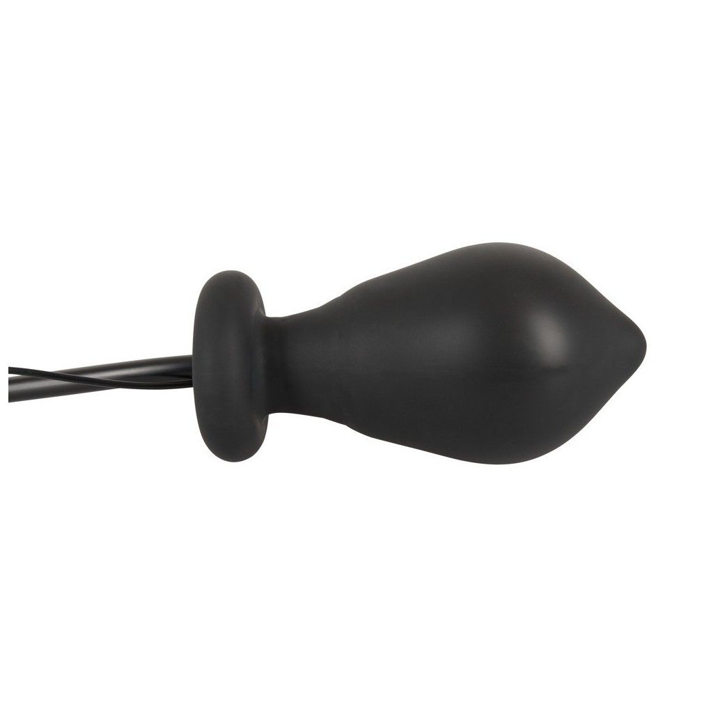 plug anale nero in silicone vibrante gonfiabile con telecomando butt black anal