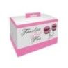 Cavigliere BDSM con catena vera pelle rosa Cavigliere BDSM con catena vera pelle rosa