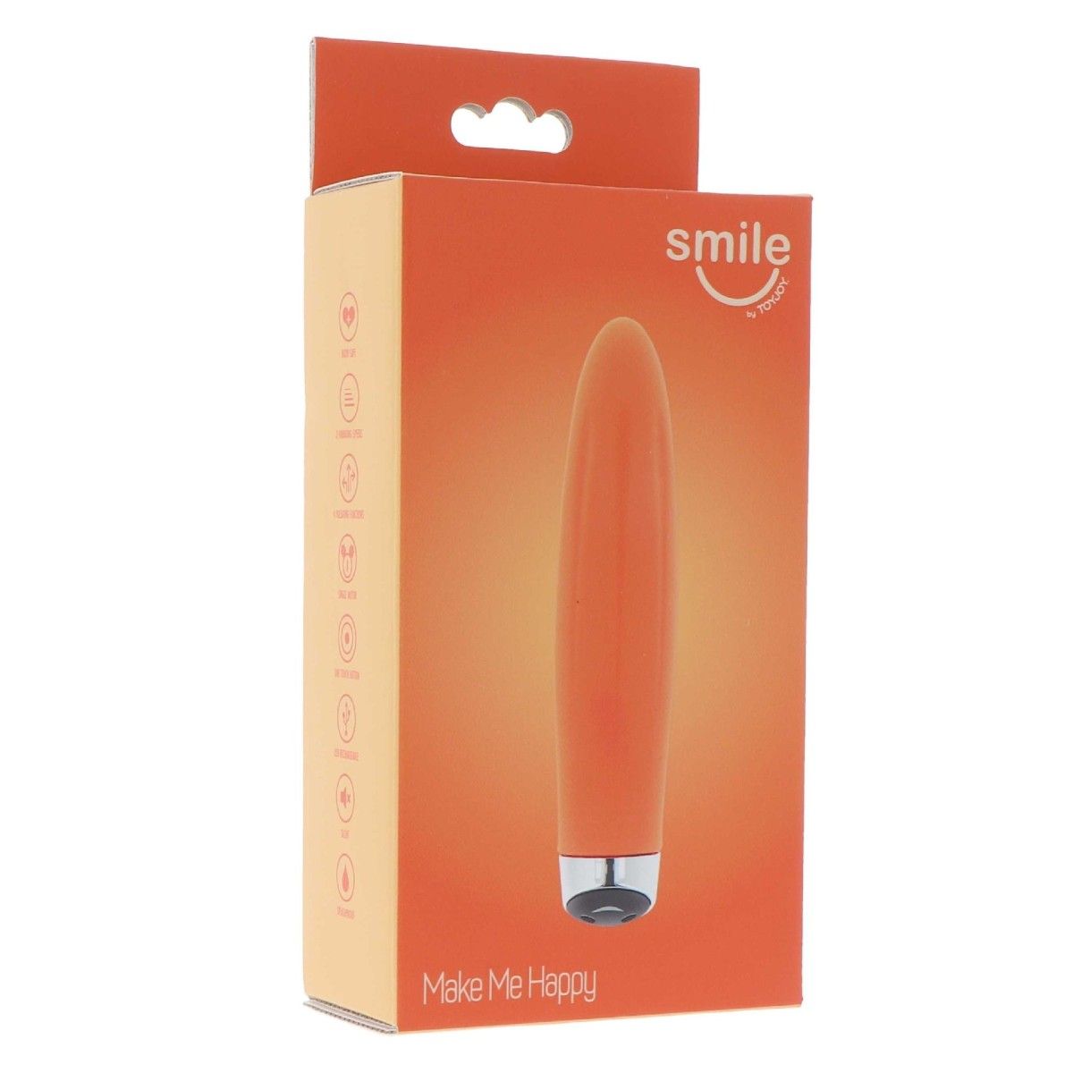 Mini vibratore Make Me Happy arancione 12 cm