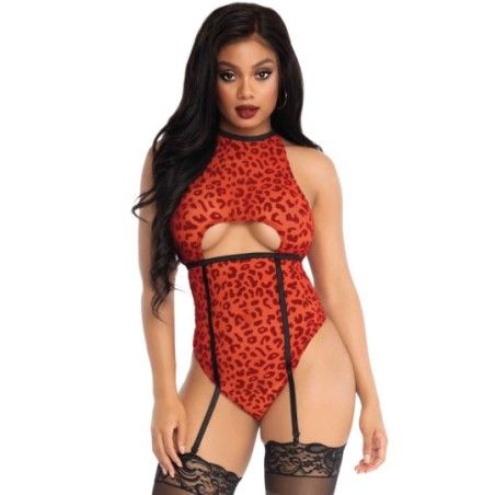 Body sexy leopardato rosso leg avenue