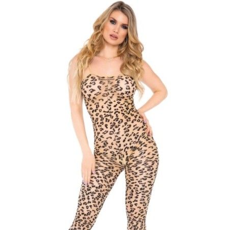 Tutina velata sexy bodystocking leopardata
