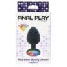 Plug anale medium in silicone nero arcobaleno Plug anale medium in silicone nero arcobaleno
