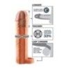 Guaina pene + anello X-tensions 19 cm chiaro Guaina pene + anello X-tensions 19 cm chiaro