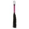 Frusta flogger in pelle nera rosa 50 cm