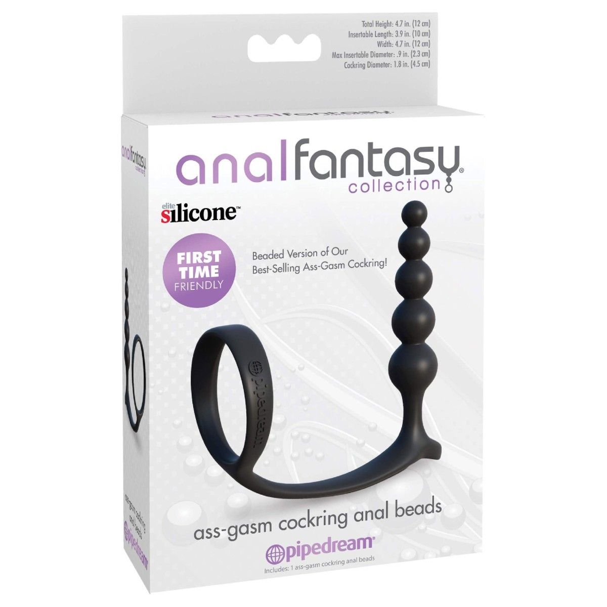 Fallo anale con anello fallico AssGasm Cockring Anal Beads