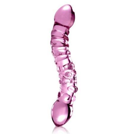 Dildo doppio in vetro Icicles No.55 rosa