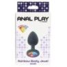 Plug anale S silicone nero pietra arcobaleno Plug anale S silicone nero pietra arcobaleno