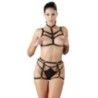 Completo BDSM regolabile 3 pz nero Cottelli Completo BDSM regolabile 3 pz nero Cottelli