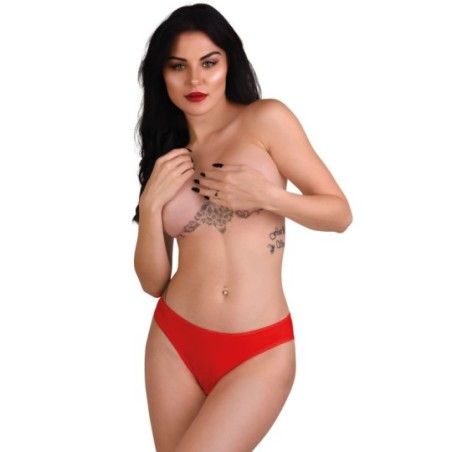 Slip sexy rosso Nicolette con apertura intima