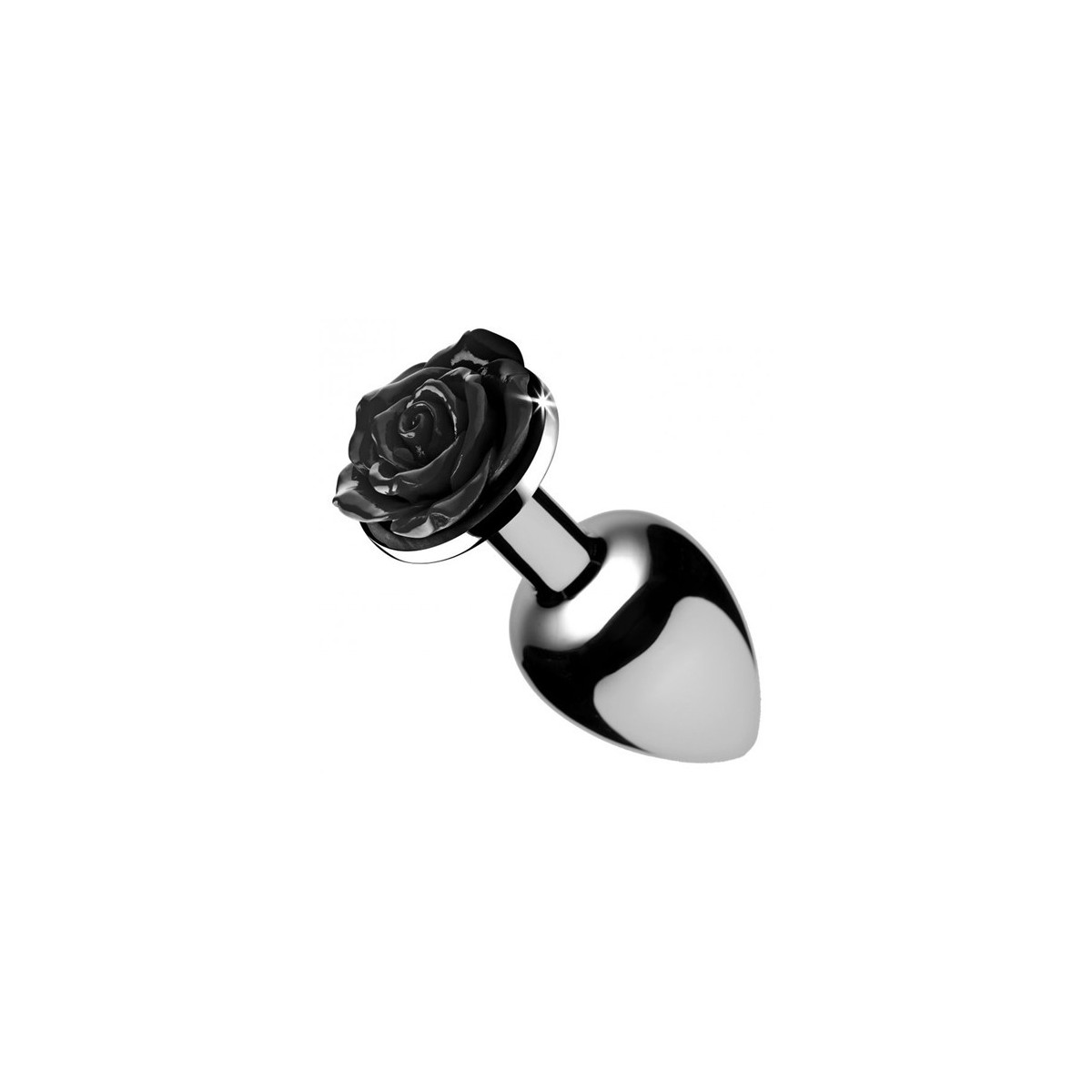 Plug anale in alluminio Analplug mit schwarzer Rose