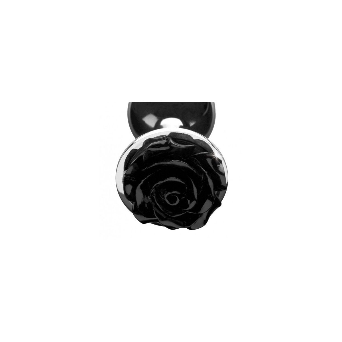 Plug anale in alluminio Analplug mit schwarzer Rose