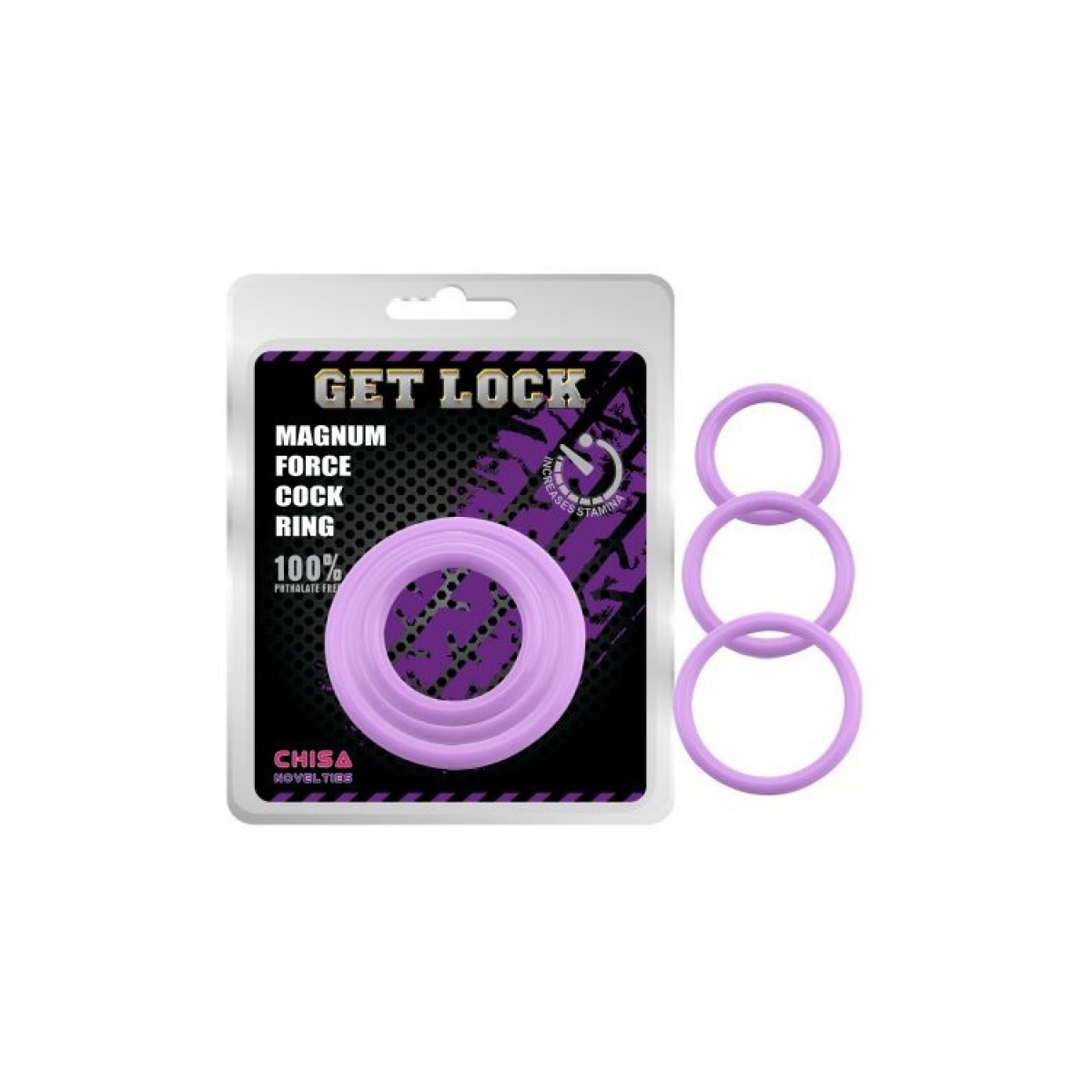 Set anelli fallici in silicone Magnum Force Purple