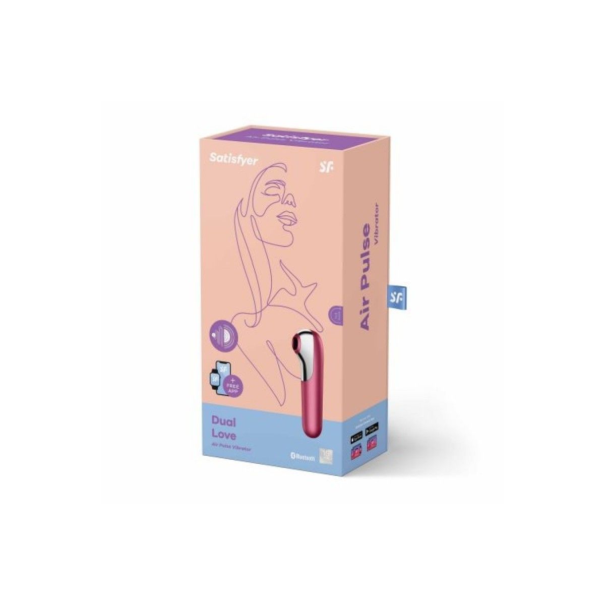 Succhia Clitoride Vibratore vaginale Dual Love red