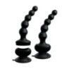 Vibratore anale a sfere da muro silicone nero Vibratore anale a sfere da muro silicone nero