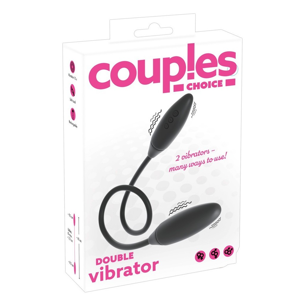 Stimolatore vaginale anale doppio di coppia
