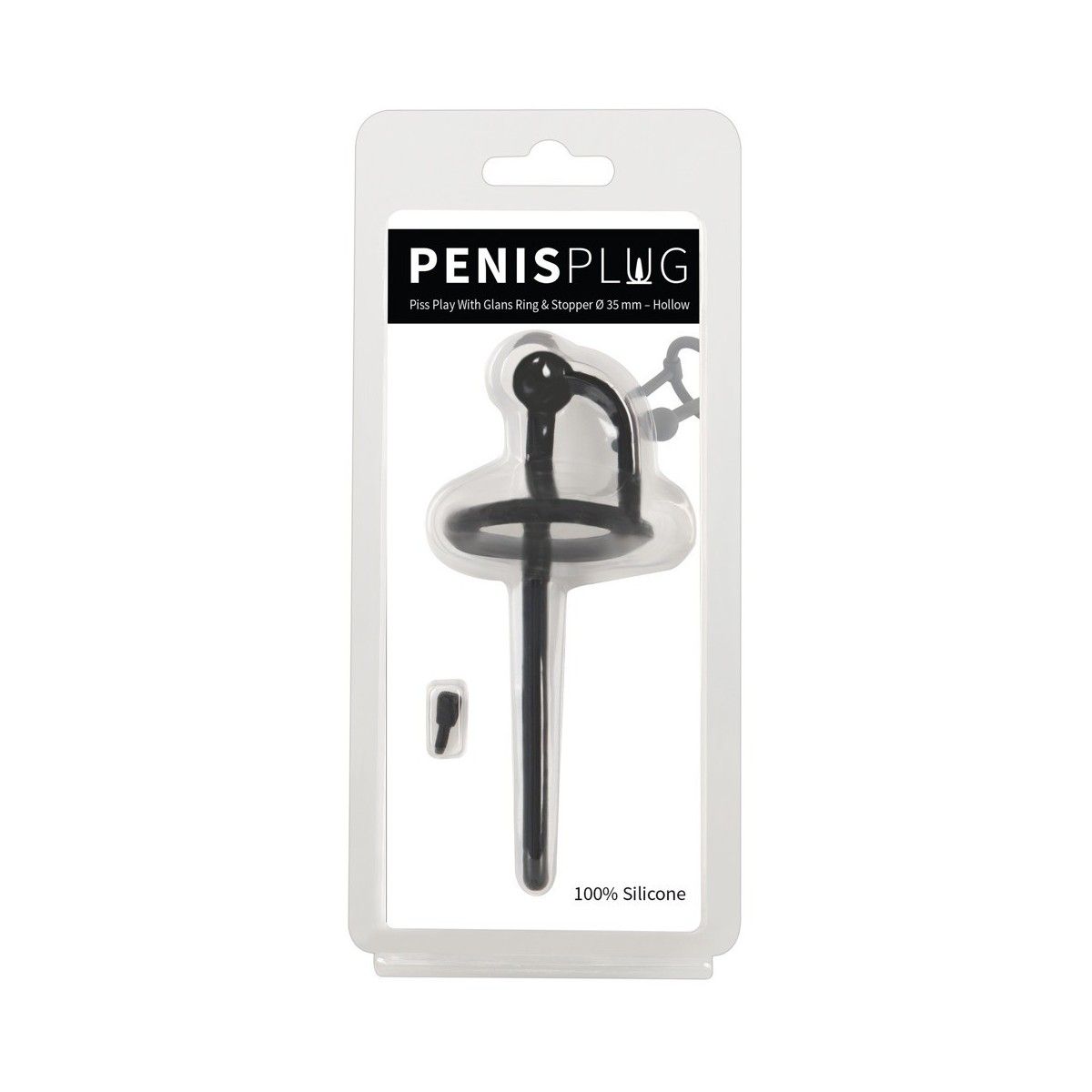 Penis plug anello fallico con blocca sperma in silicone nero