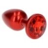 Plug anale satinato rosso Deep Red 7 cm Plug anale satinato rosso Deep Red 7 cm