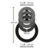 Set 4 anelli pene collegati grigio fumo Set 4 anelli pene collegati grigio fumo