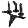 Strapon set con 3 dildo nero Strapon set con 3 dildo nero