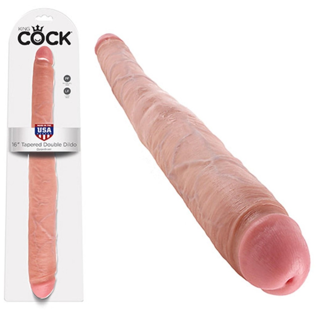 Fallo realistico doppio king cock 16 tapered double dildo flesh