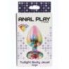 Plug anale in metallo con pietra arcobaleno L Plug anale in metallo con pietra arcobaleno L