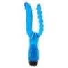 Vibratore doppio vaginale anale blu Vibratore doppio vaginale anale blu