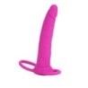 Dildo indossabile con anello fallico fucsia Dildo indossabile con anello fallico fucsia