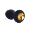Plug anale vibrante nero con pietra Plug anale vibrante nero con pietra