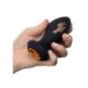 Plug anale vibrante nero con pietra