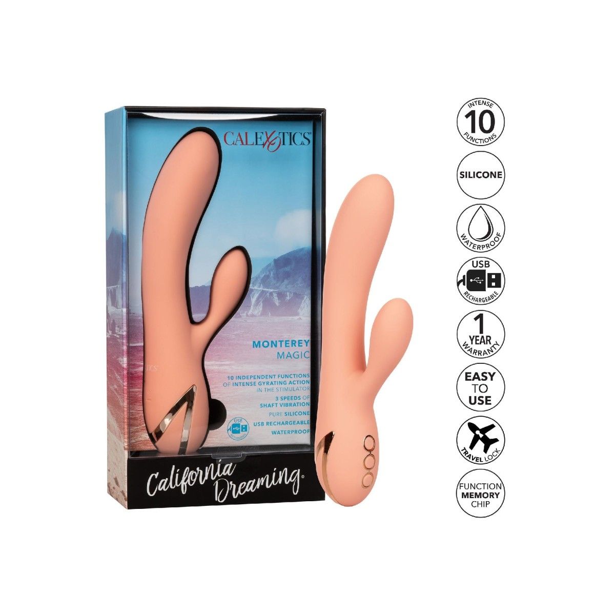 Vibratore rabbit doppio dildo vagianle clitoride Monterey Magic