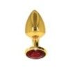 Plug anale metallo dorato M gioiello rosso Plug anale metallo dorato M gioiello rosso