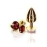 Plug anale metallo dorato M gioiello rosso Plug anale metallo dorato M gioiello rosso