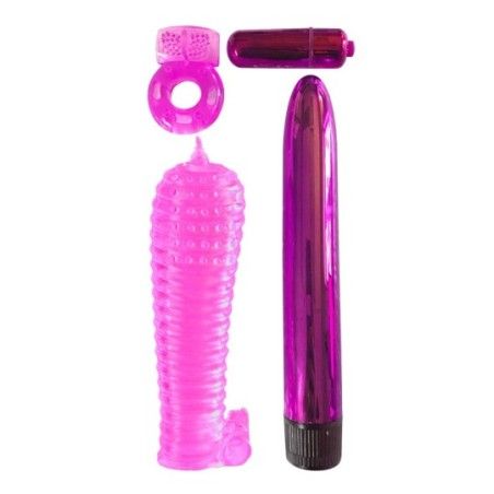 Kit sex toys per la coppia 4 pz fucsia