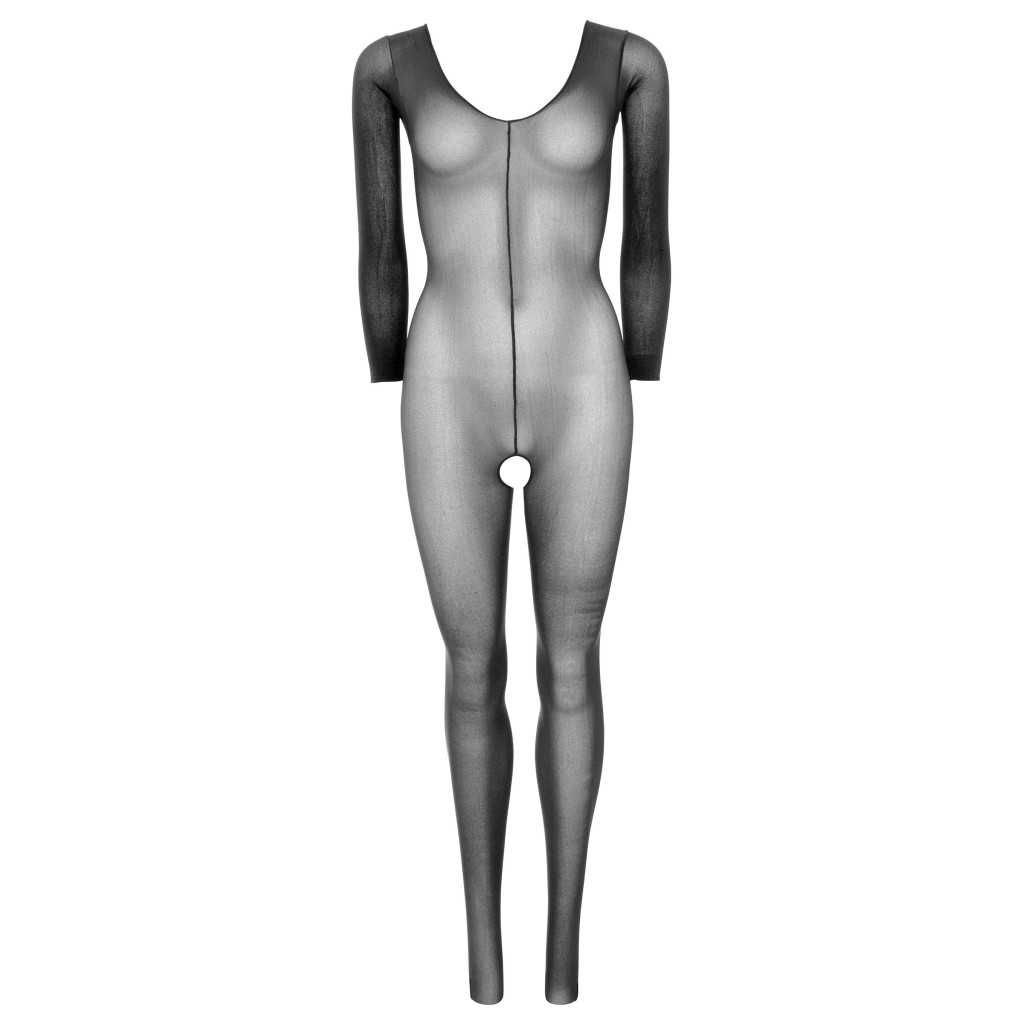 Tuta sleeves long black leg avenue