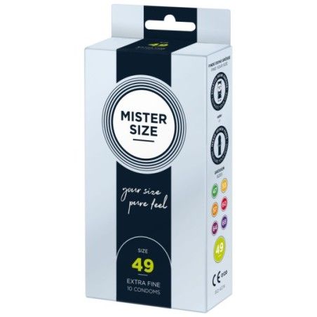Profilattici sottili 49 mm Mister size 10 pz
